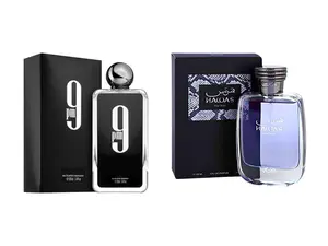 (2pc Bundle Pack) Afnan 9PM + Rasasi Hawas Perfume EDP Spray, 3.4oz
