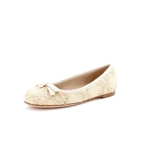 Pre-owned Christian Dior Women's Dior Ballet Flats Cannage Quilt Raffia by Rebag