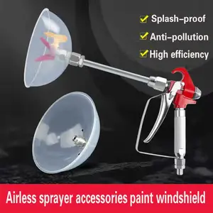 Threaded Airless Spray Gun Wind Shield, 7/8" Thread Anti-Overspray Spray Guard, Screw-On Front Shield for Exterior Wall Painting and Outdoor Spraying