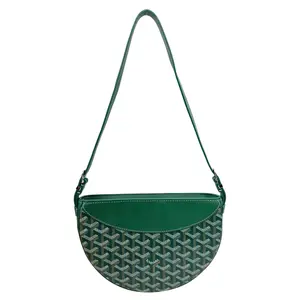 Pre-owned Goyard Canvas Shoulder Bags Hirondelle Monogram Chevron Shoulder Bag Green