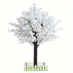 Cherry Blossom Artificial Flower Tree, White Silk Blossom, Indoor and Outdoor Family Wedding Party Halloween Christmas Opening Shopping Mall Restaurant Decoration