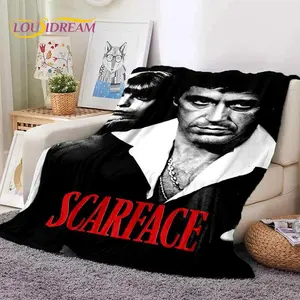 Scarface Tony 3D Printing Movie Soft Flannel Blanket for Beds Bedroom Sofa Picnic,Throw Blanket for Cover Outdoors Leisure Gift