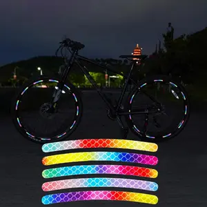 40 Pcs 2.76'' Universal Reflective Wheel Rim Stripe Decal Sticker for Motorcycle, Car, Cycling, Bike, Night Safety Decoration
