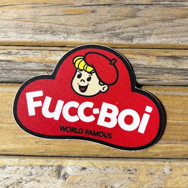 Fucc-Boi Sticker - Hard Hat Decal | Die-Cut Sticker for Laptop Water Bottle Snowboard Skis