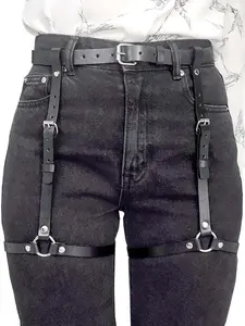 Adjustable Women's Waist Thigh Garter Belt, Street Style Belt, Trendy Belt, Punk Rock Metal Ring Design, Perfect Gift for Girlfriend, Stylish and Comfortable