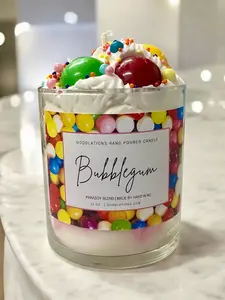 Bubblegum Candle 8 oz Handcrafted Single-Wick Scented Home Decor Ornaments Nostalgic Perfume Decoration