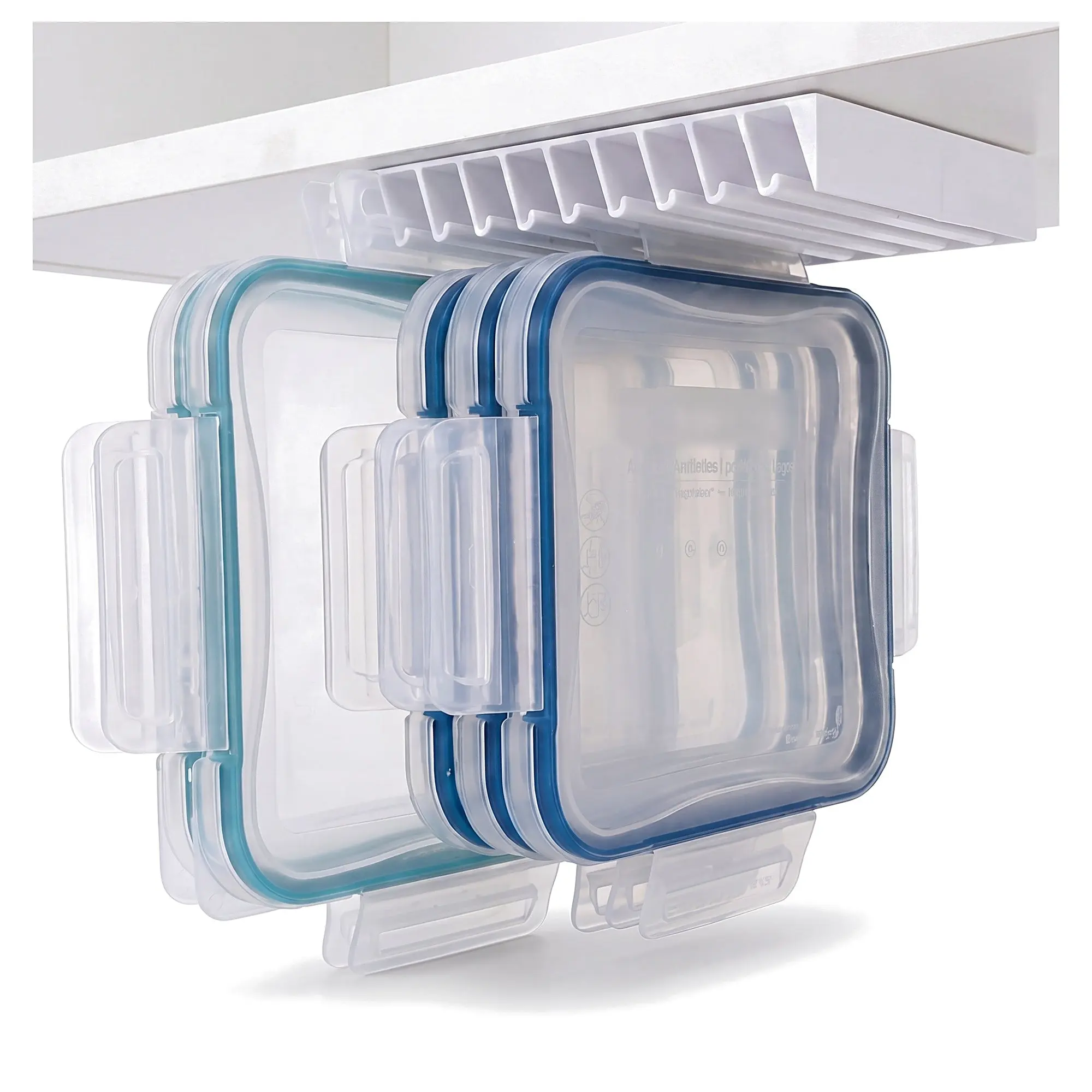 LidLoft 10-Slot Lid Organizer, Kitchen Cabinet Wall-Mount Home Organizer, Compact Fit for Shelf Storage