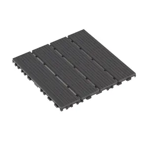 12*12 Inch Interlocking PP Patio Tiles, Waterproof Splicing Floor Tiles, DIY Snap-Together Plastic Deck Tiles for Balcony Patio Bathroom Garden Poolside