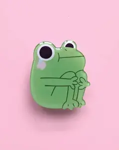 Cute Green Sitting Frog, Phone Grips, Kindle Grip, Popsocket Cellphone Smartphone