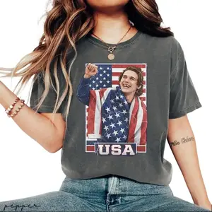 Comfort Colors Jack Hughess Usa Gold Hockey T-Shirt, Patriotic hockey Fan Tee, American Hockey Pride Gift