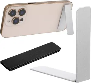 Ultra-Thin Cell Phone Holder - 2 Pack Adjustable Horizontal Phone Stand, Invisible Foldable Desk Holder, Mini Cell Phone Kickstand, Compatible with Most Smartphones - Cellphone, Mount