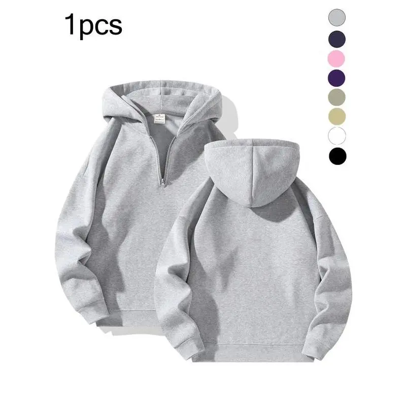 Men's Casual Lightweight Zip-Up Hoodie, Soft Plain Polyester Outdoor Sweatshirt for Spring and Fall, Fitted, Springfashion, Zipper, Outdoors, Knit, Stylish