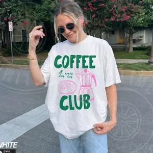 Coffee Club T-Shirt - Retro Aesthetic Design - Foodie & Coffee Lover Gift Tee H1A