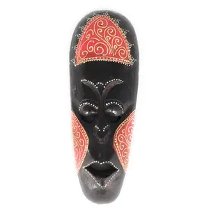 Tribal Tiki Mask 12" Red - Tattoo Primitive Art | #wib370330r