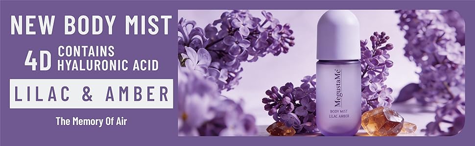 Lilac Amber Body Spray for Women, Long Lasting Floral Woody Fragrance Mist, Paraben & Phthalate Free, Gentle Elegant Daily Perfume, Skin Safe Feminine Body Scent, Travel Size 3.38 fl oz (100ml)