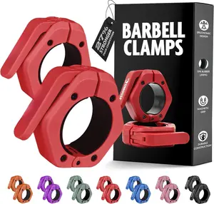 Barbell Clips 2 Inch (Pair) - Quick Release Olympic Barbell Clamps & Collars with Anti Slip TRP Grip for Secure Weightlifting and Powerlifting - Weight Clips for Bars at  or Gym