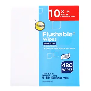 Flushable Wet Wipes, Fresh Scent, 480 Wipes (10 Pack), Compare to Cottonelle