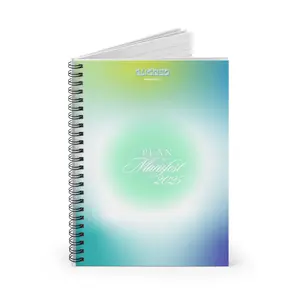 Aligned Energy Plan and Manifest 2025 Spiral Notebook with Ruled Line Pages for Goal Setting and Self-Help, 6" x 8"