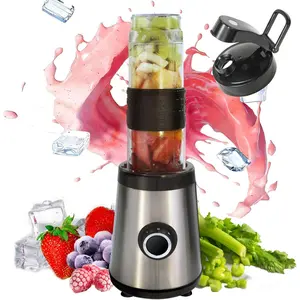 Personal Size Smoothie Blender, 500W Countertop &  Processor Combo for Shakes, Frozen Fruit, Juices &  , 20oz Travel Cups with To-Go ,  Black