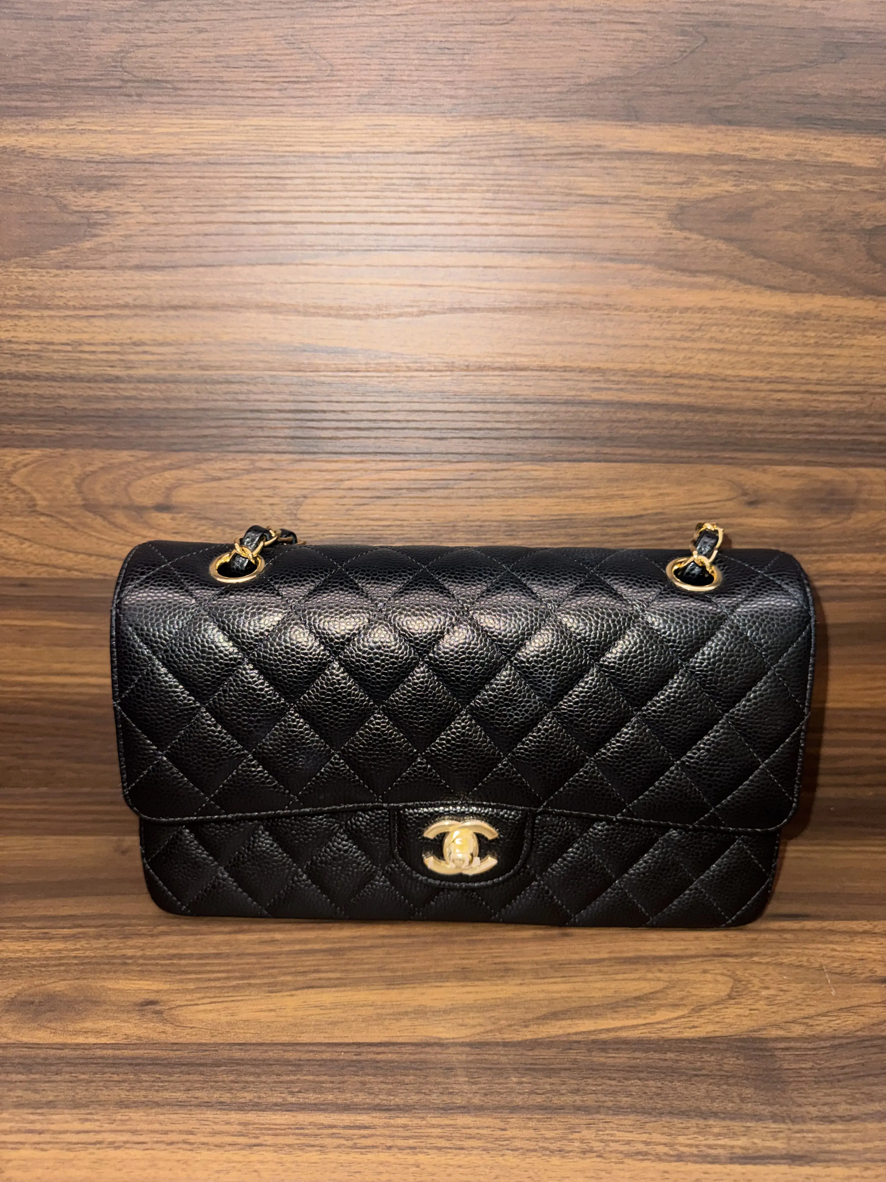 Pre-owned CHANEL leather Crossbody Bags Caviar Quilted medium Double Flap Black molly 26070106 01