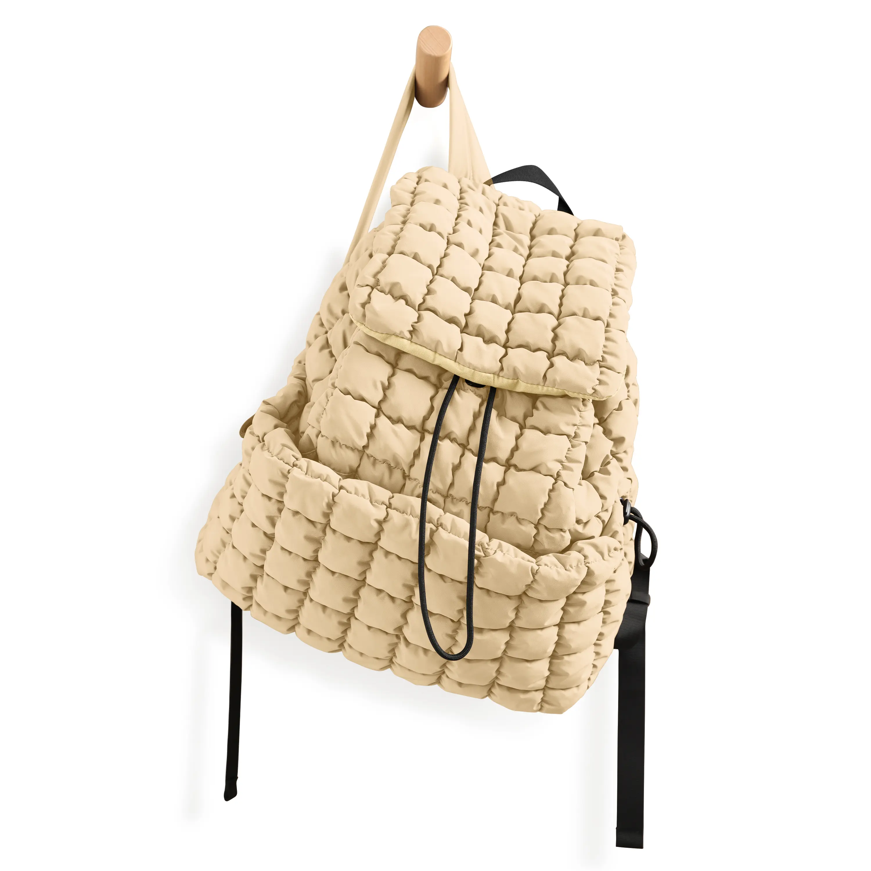 ODODOS Women's Solid Quilted Lightweight Polyester Insulated Cushion Backpack (18L, 15"l x13"w x6.5"h) - Backpacks for Women, College Use, Adjustable Straps, Drawstring Padding, Front Quick-Access Quick-Draw Pockets