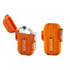 Dual Arc Plasma Electric Rechargeable Flameless Lighter Waterproof Windproof (2-packs)