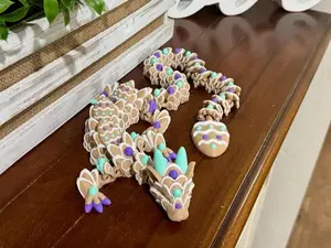 Easter Cookie Dragon, Articulated Dragon, 3D Printed Dragon Decorative