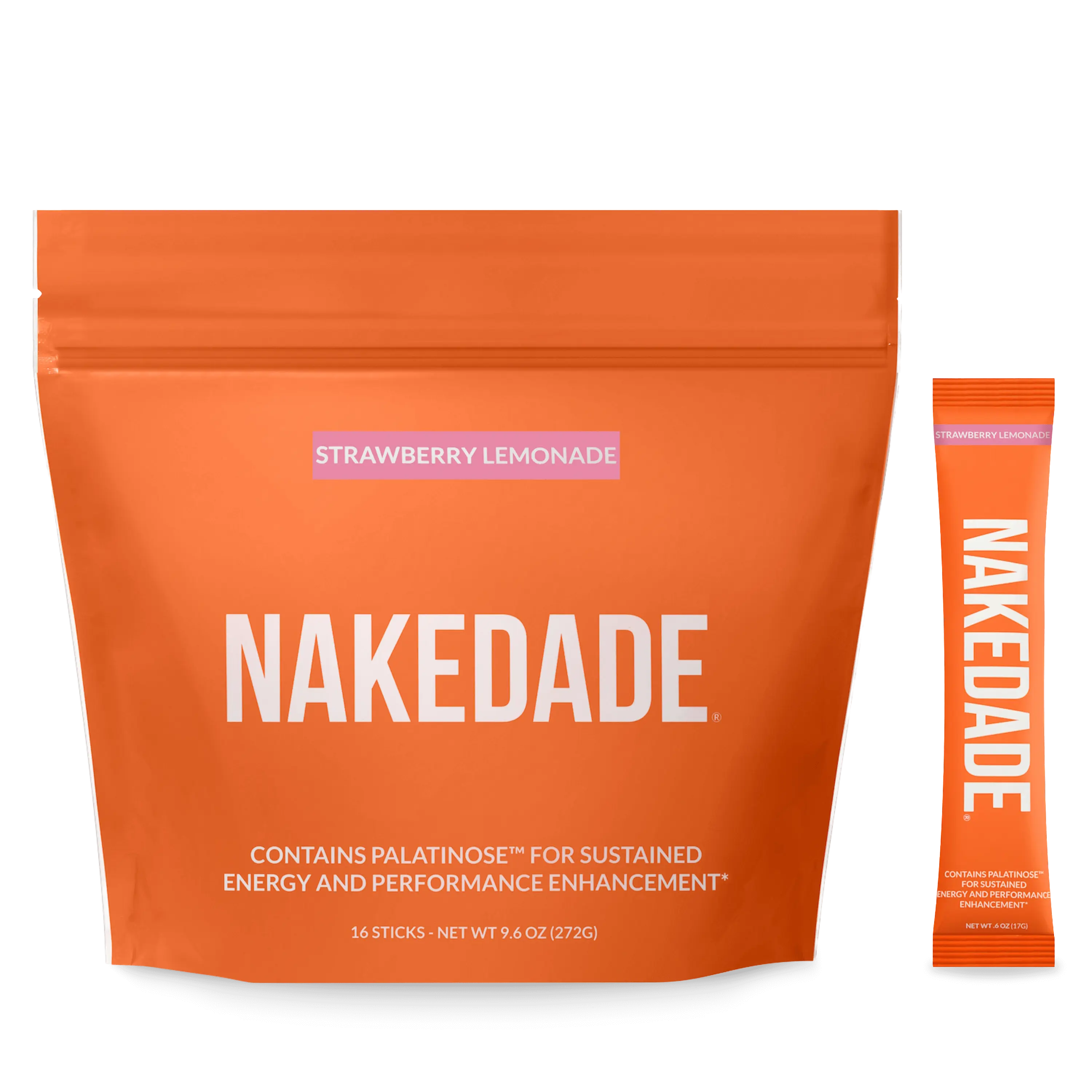 Nakedade Electrolytes Powder Packets - Strawberry Lemonade Flavor - 285mg Potassium for Sustained Hydration & Vitamins