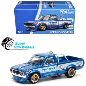 Pop Race 1:64 Pandem Datsun 620 Pickup Blue #217