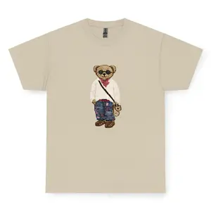 Vintage Teddy Bear T-Shirt, Cute Preppy Bear Graphic Tee Trendy Streetwear Top Casual Outfit Unisex Fashion
