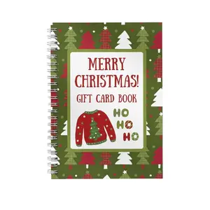 Christmas Gift Card Book, 5x7 Inch Personalized Card booklet for Merry Christmas, Spiral Bound Holder to Organize Greeting Cards from Family Friends, Ideal...