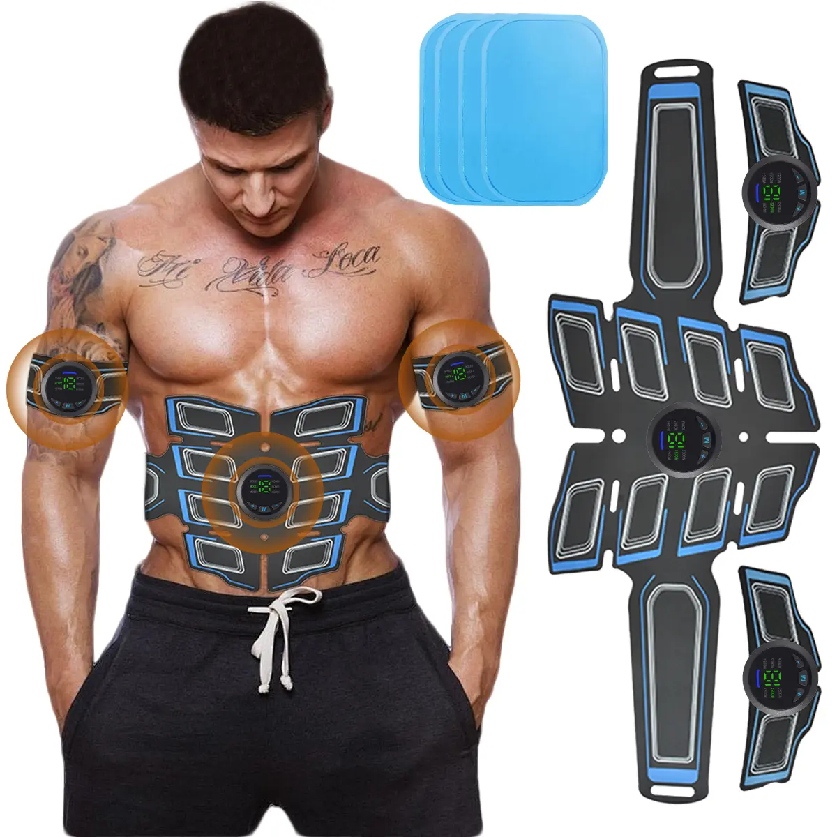 WOFLEND EMS Ab Stimulator Belt, Ab Toning Trainer for Men & Women, Core Muscle Workout Equipment