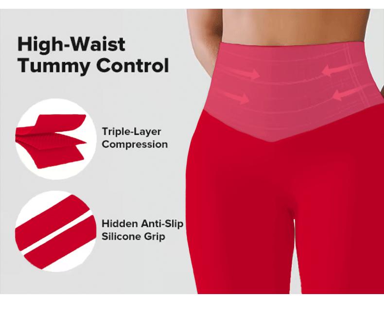 【Discount for live stream】High Waist Yoga Pants Women V-shape Back Side Pocket  Stretch Sweat-wicking Anti-slip Athletic Leggings Squat Proof pants,travel essentials,camping essentials XSL26048 tiktokshopbacktoschool,back to school,back to school haul