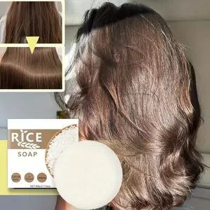 60g Rice Scented Shampoo Bar, Rich Natural Rice Water Essence, Dense Foam Heat Sensation, Deep Moisturizing & Cleansing, Hydrating, Suitable for All Hair Types, Haircare, Cleanser
