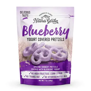 Nature's Garden Blueberry Yogurt Covered Pretzels, No Trans Fat, Indulgent Snack, Flavored Pretzels \u2013 7 Oz Bag (Pack of 1)