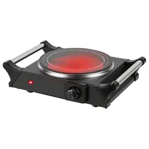 1000W Portable Single Burner Heating Stove Countertop RV Hotplate with 5 Temperature Stepless Adjustments Portable Handles-5559