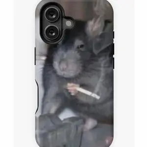 Ratatouille Rat Smoking iPhone Case - Durable Impact-Resistant Case for iPhone 11, 12, 13, 14, 15, 16 with Finish and UV Protection Compatible with Samsung Galaxy S25