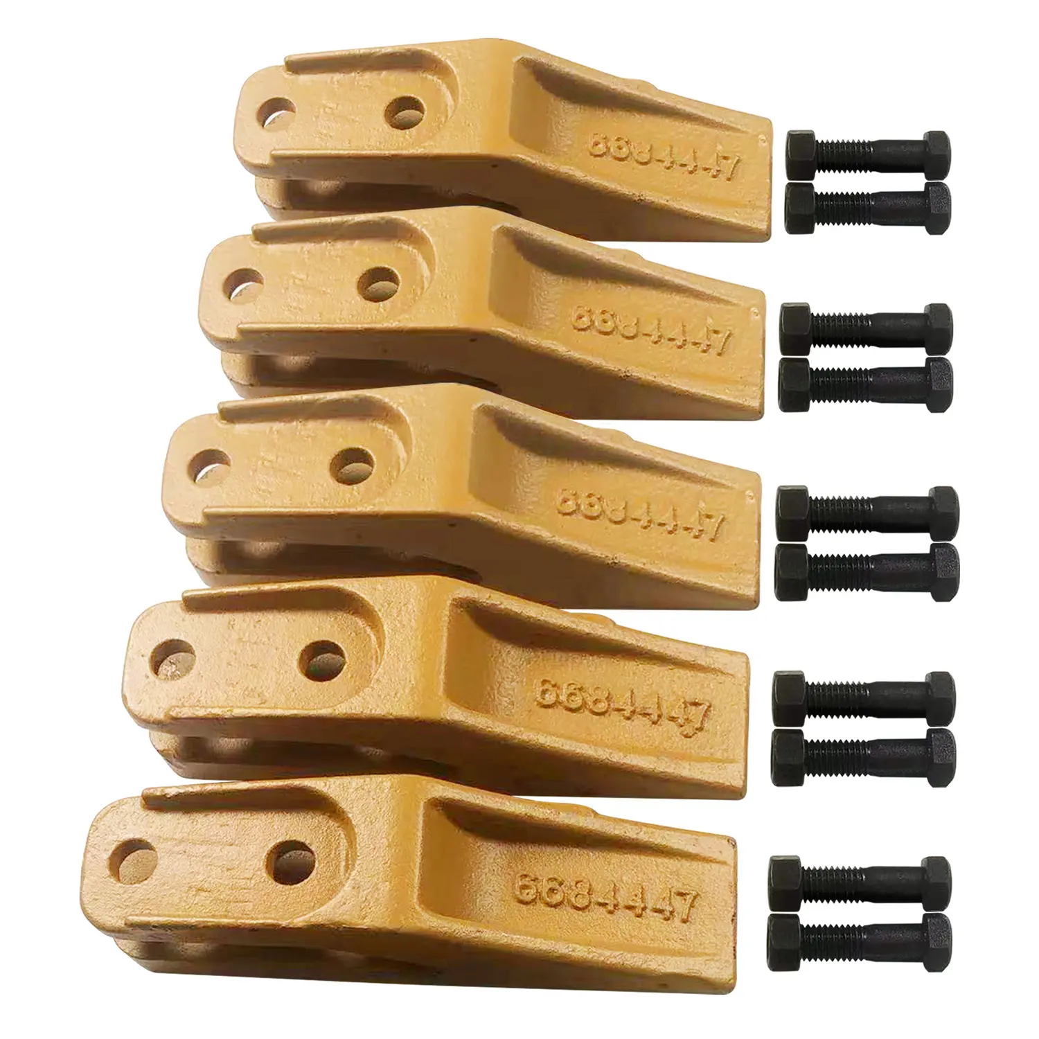 5 Pack 6684447 Casting Trenching Bucket Teeth, Skid Steer Backhoe Bolt On Tooth Unitooth with Bolt and Nuts Excavator Bucket Teeth Automotive Accessories Vehicle Replacement