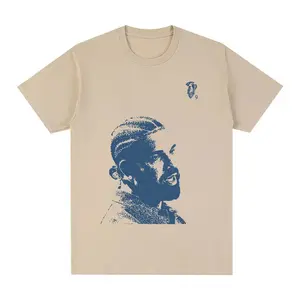 Vintage Rapper Drake Portrait Graphic T Shirt Men's Fashion Hip Hop Short Sleeve Cotton Oversized T-Shirts Top Streetwear Unisex
