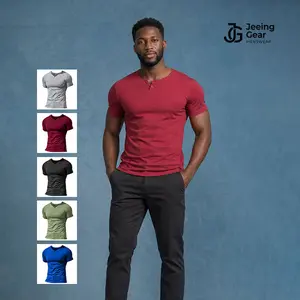 Mens Henleys T-Shirt Summer Casual Short Sleeve Single Button Placket Plain v Neck Shirts Cotton Tops Softshell Turtle Fit