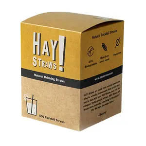 HAY! Straws Original Cocktail Drinking Straws | 500 Compostable & Disposable Drinking Straws | 5" Length