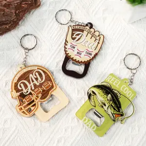 Personalized Printed Acrylic Bottle Opener Keychain – Custom Kids’ Names 3-Layer Printed Acrylic Keychain – Father’s Day, Birthday Gift for Dad, Grandpa or Husband Who Loves Fishing & Sports