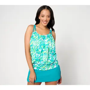 Kim Gravel x Swimsuits For All Blouson Tankini with Skirted Bottom