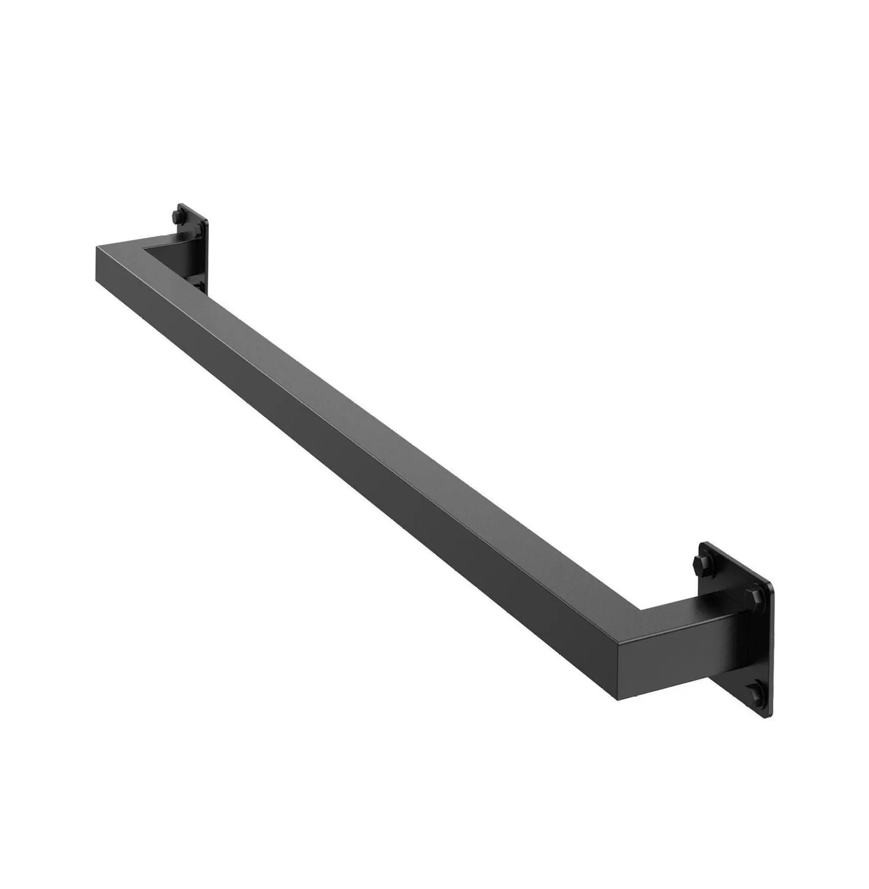 Industrial Look Adjustable Carbon Steel Wall Mounted Stair Handrail Kit - 3ft Black, Indoor Staircase Railing, 250lbs Capacity, Square Tube, Safety Grip