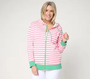 Belle by Kim Gravel Ya Gotta Regatta Contrast Trim Zip Hoodie