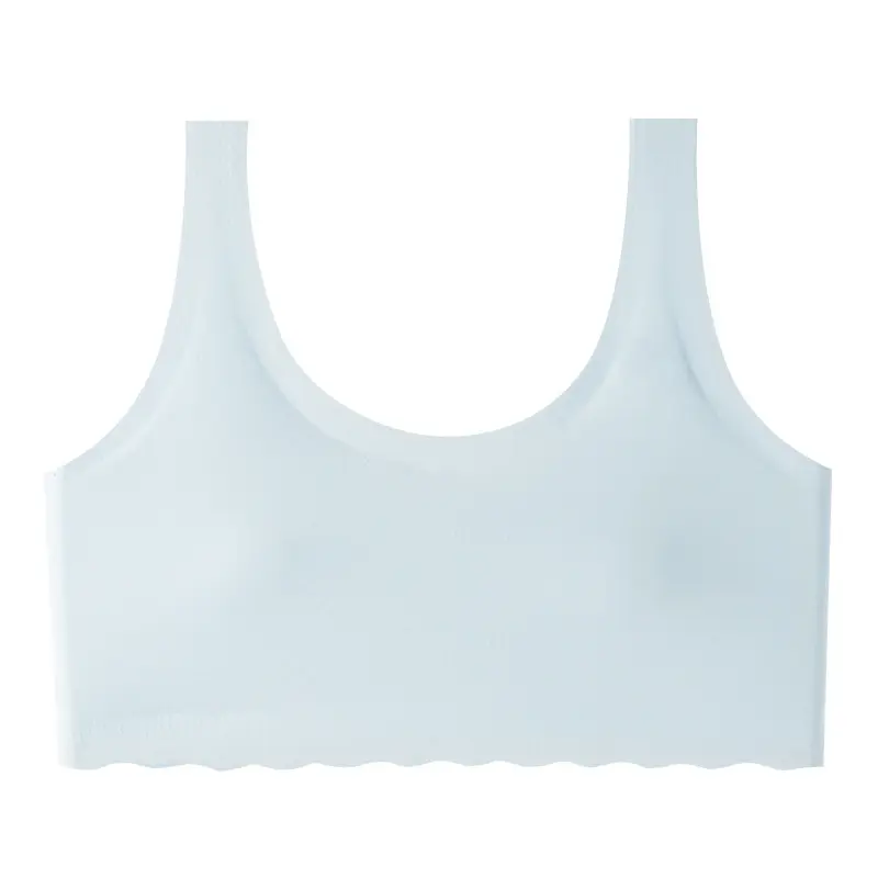 Girls Junior School Students' Bra Fixed Cup Children's Development Period Middle School Students Girl Bra Adolescent Vest High School Students