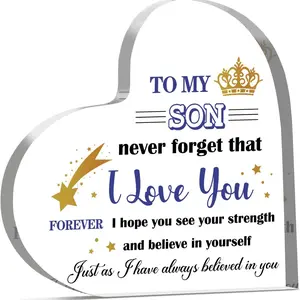 Son Gifts Acrylic Plaque, Gifts for Son, to My Son Birthday Gifts, Best Son Ever Gifts, Christmas Birthday Gifts for Son from Dad Mom