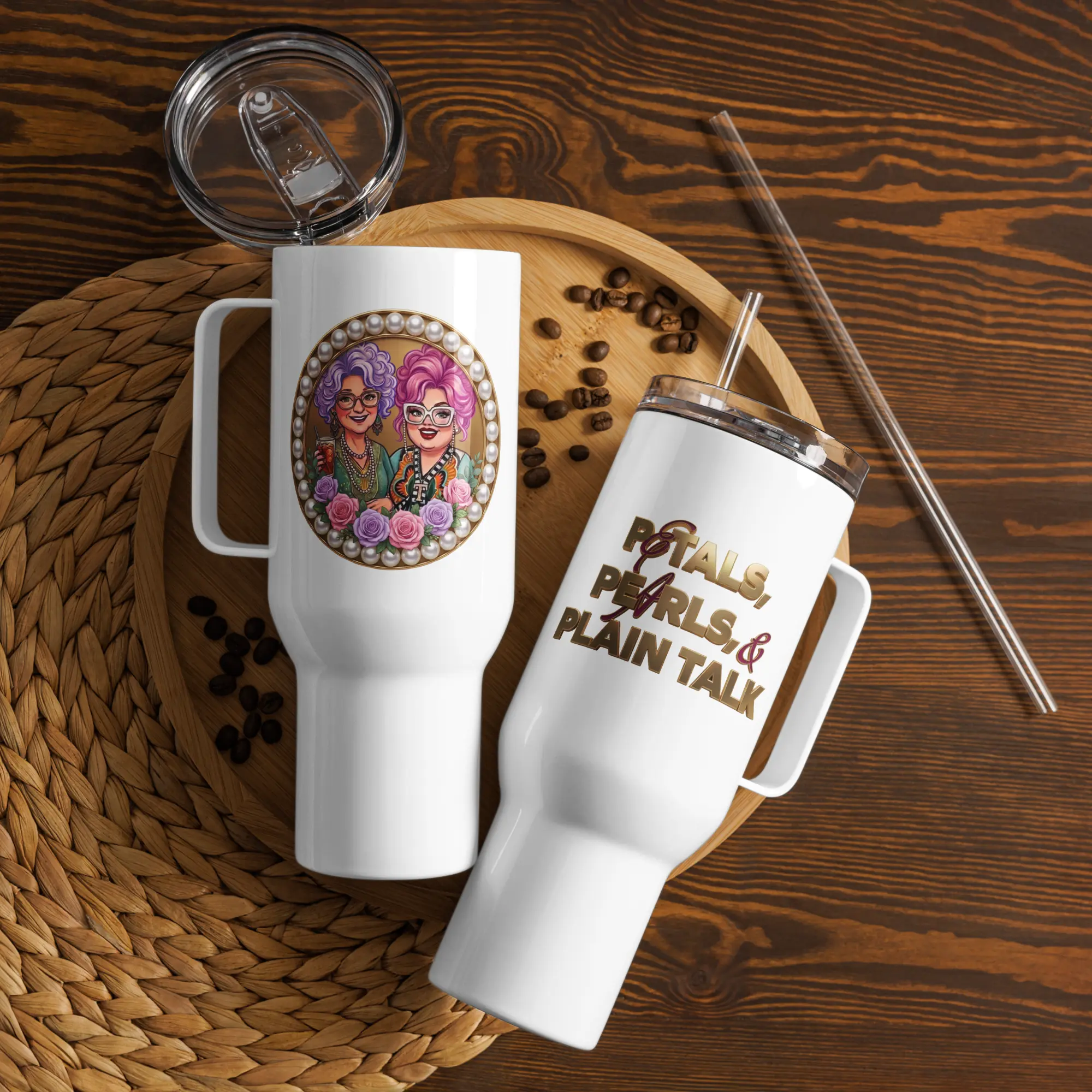 PP&PT Merch 40oz Travel Mug, Kitchenware Drinkware for On-the-Go Use