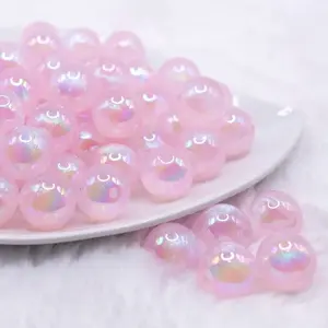 16mm Pink Opalescence Bubblegum Bead 16mm Pink Opalescence Bubblegum Bead