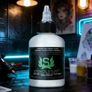 Tattoo Stencil Transfer Gel – 4oz Tattoo Stencil Transfer Solution – Vegan-Friendly Stencil Gel – Fast-Drying and Long-Lasting – Clean and Easy Application